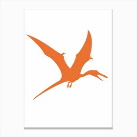 Orange Pterodactyl Silhouette 1 Canvas Print