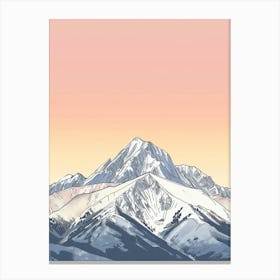 Mount Greylock Usa Color Line Drawing (5) Canvas Print