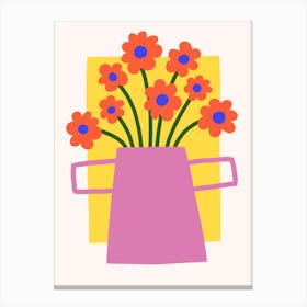 Colorful Flower Vase Print 2 Canvas Print