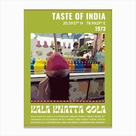 Kala Khatta Gola - A popular Indian street treat made of crushed ice flavored with a sweet and tangy syrup. Canvas Print
