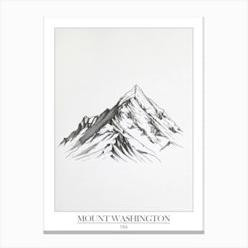 Mount Washington Usa Line Drawing 1 Poster Canvas Print
