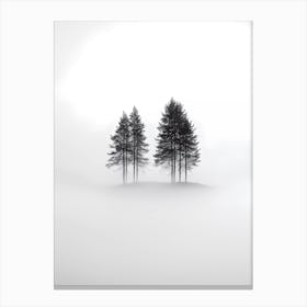 Three Trees In The Fog 1 Canvas Print