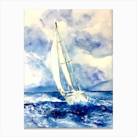 Sailboat In The Ocean 2 Canvas Print
