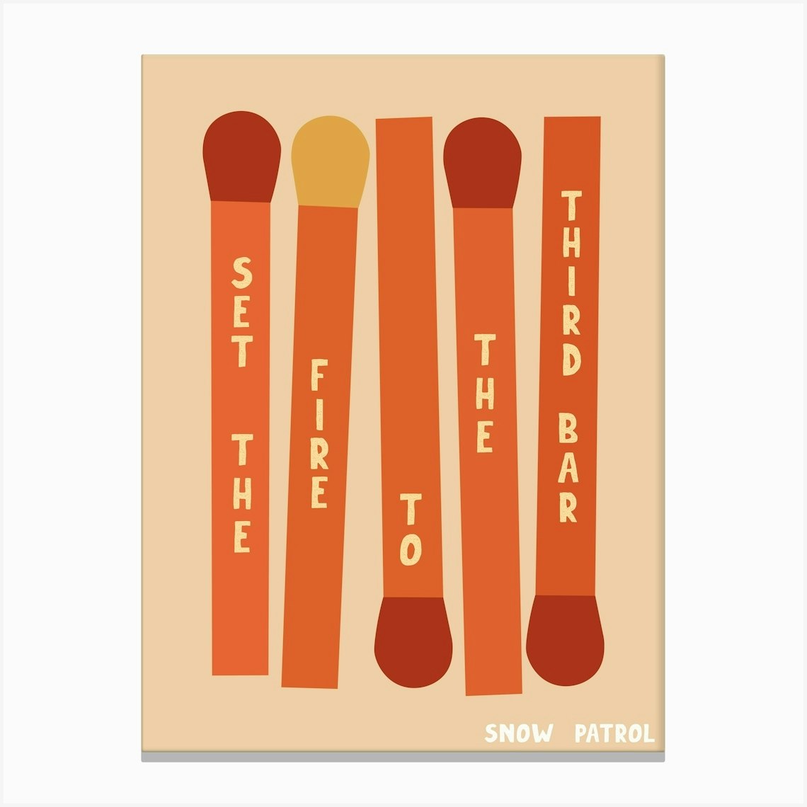 Snow Patrol Music Poster Funky Wall Art Album Poster Cool Prints Mid Century Modern Song Lyrics Print Matchbox Print Music Gifts 1 Canvas Print by