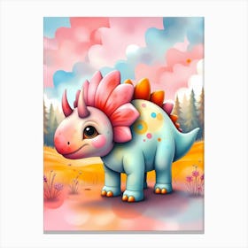 Trixie Triceratops and the Magical Meadow Canvas Print