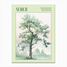 Alder Tree Atmospheric Watercolour Painting 3 Poster Canvas Print