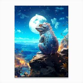 Lizard In The Moonlight 1 Canvas Print