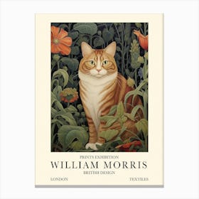 William Morris London Exhibition Poster Tabby Cat Canvas Print