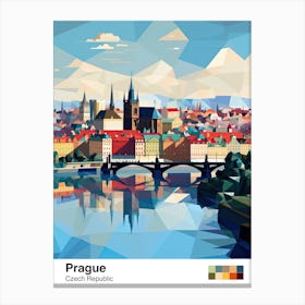 Prague, Czech Republic, Geometric Illustration 3 Poster Canvas Print