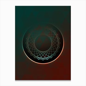 Geometric Neon Glyph on Jewel Tone Triangle Pattern 373 Canvas Print