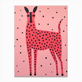 Pink Polka Dot Antelope 1 Canvas Print