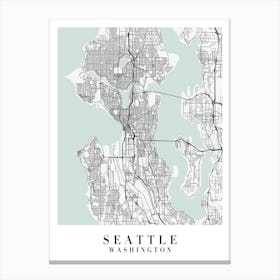 Seattle Washington Street Map Minimal Color Canvas Print