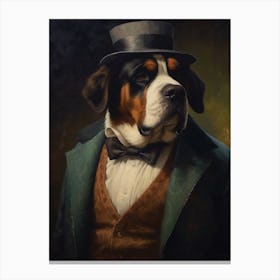 Gangster Dog Saint Bernard 2 Canvas Print