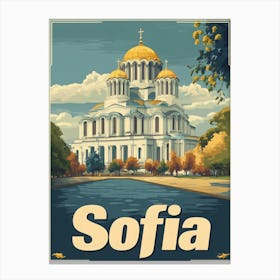 Aihrgdesign A Vintage Travel Poster Of Sofia 5 Canvas Print