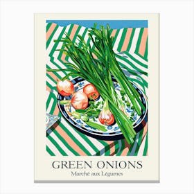 Marche Aux Legumes Green Onions Summer Illustration 8 Canvas Print