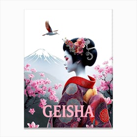 Geisha In Japan LAndscape Canvas Print