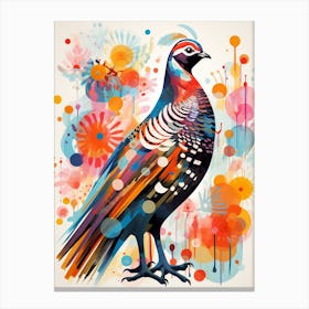 Bird Painting Collage Grouse 3 Canvas Print