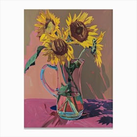 Sunflowers In A Pitcher 1 Canvas Print