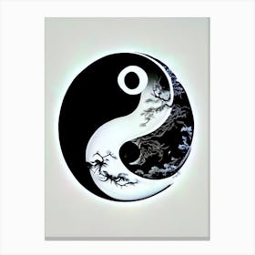 Black And White Yin and Yang 7, Illustration Canvas Print