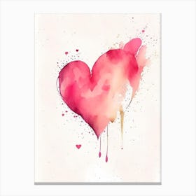 Abstract Heart 1 Symbol Minimal Watercolour Canvas Print