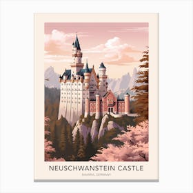Neuschwanstein Castle Germany Travel Poster Canvas Print