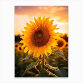 Sunflower At Sunset Canvas Print