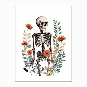 Floral Skeleton Botanical Anatomy (26) Canvas Print