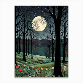 William Morris Moonlight In The Woods 70 Canvas Print