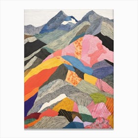Aonach Beag Scotland 2 Colourful Mountain Illustration Canvas Print