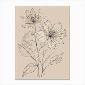 Floral Line Art Print (2) Canvas Print