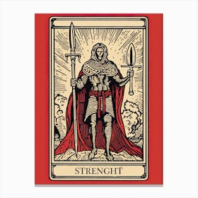 Strength Tarot Card, Vintage 0 Canvas Print
