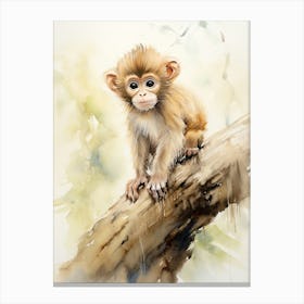 Monkey Painting Painting Watercolour 3 Canvas Print