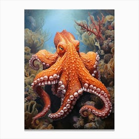Giant Pacific Octopus Illustration 1 Canvas Print