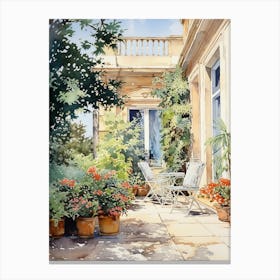 Jardin Des Plantes France Watercolour Painting  Canvas Print