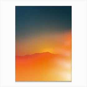 Abstract Sunset Flare Of Southern France Mountain Canvas Print