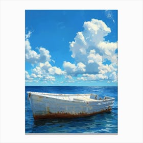 Old Boat In The Ocean Canvas Print