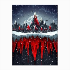 Blood Dripping In The Mountains Canvas Print