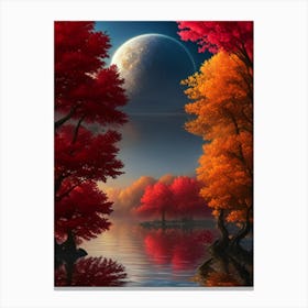 Autumn Trees By The Lake 1 Canvas Print