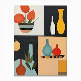 Vases And Fruit Canvas Print