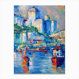 Port Of Varna Bulgaria Abstract Block harbour Canvas Print