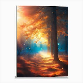 Fireflies In The Forest 2 Canvas Print