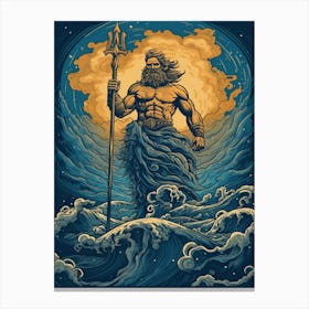  An Illustration Of The Greek God Poseidon 9 Canvas Print