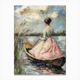 Girl In A Boat Canvas Print