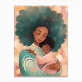 Pastel Mother And Baby 1 Canvas Print