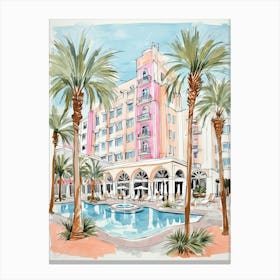 The Waldorf Astoria Orlando   Orlando, Florida   Resort Storybook Illustration 2 Canvas Print
