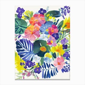 Violet Modern Colourful Flower Canvas Print