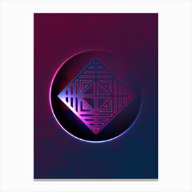 Geometric Neon Glyph on Jewel Tone Triangle Pattern 124 Canvas Print