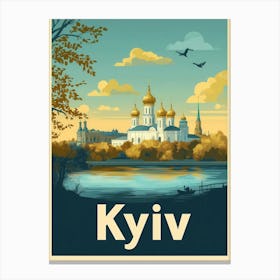 Aihrgdesign A Mid Century Modern Travel Poster For Kyiv Canvas Print