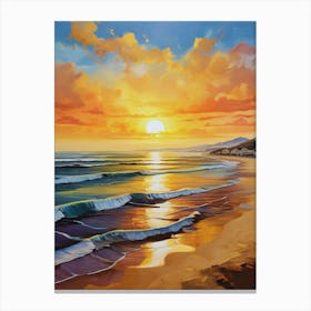 197.Golden sunset,San Francisco,USA. 1 Canvas Print