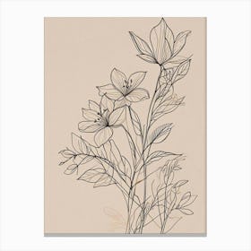 Floral Line Art Print (1) Canvas Print